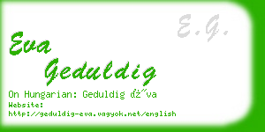 eva geduldig business card